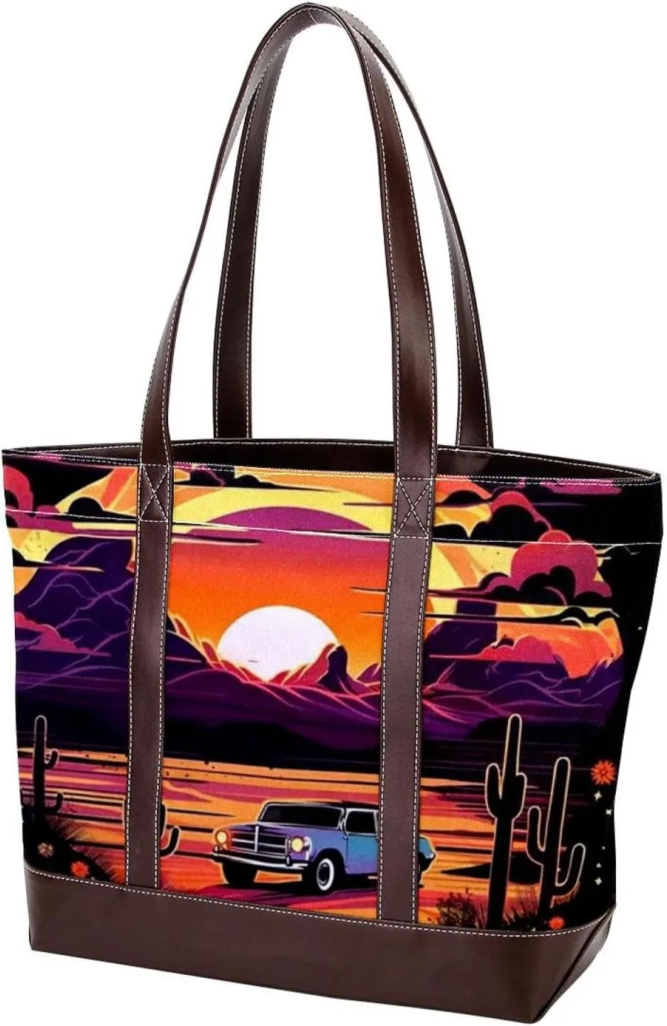 Artistic Scenery-622 Tote Bags Durable Leather Canvas Purses and Handbags for Women Top Handle Shoulder Satchel Hobo Bags