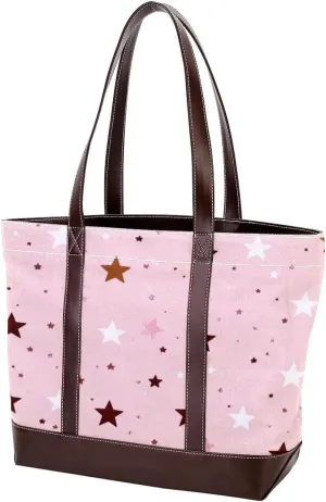 Artistic Stars-1288 Tote Bags Durable Leather Canvas Purses and Handbags for Women Top Handle Shoulder Satchel Hobo Bags