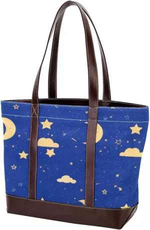 Artistic Stars-1300 Tote Bags Durable Leather Canvas Purses and Handbags for Women Top Handle Shoulder Satchel Hobo Bags