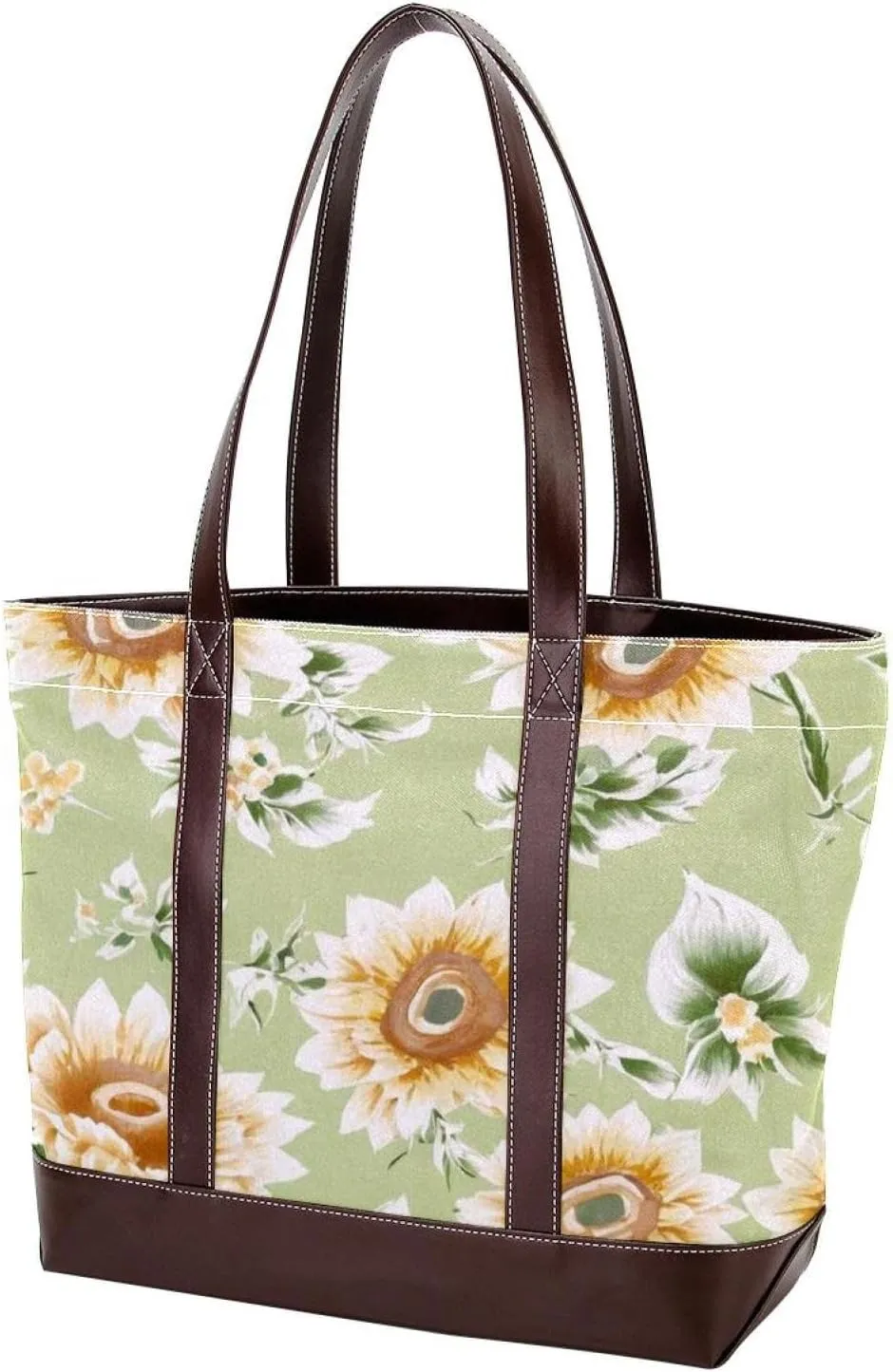 Artistic Sunflowers-277 Tote Bags Durable Leather Canvas Purses and Handbags for Women Top Handle Shoulder Satchel Hobo Bags
