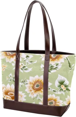 Artistic Sunflowers-277 Tote Bags Durable Leather Canvas Purses and Handbags for Women Top Handle Shoulder Satchel Hobo Bags