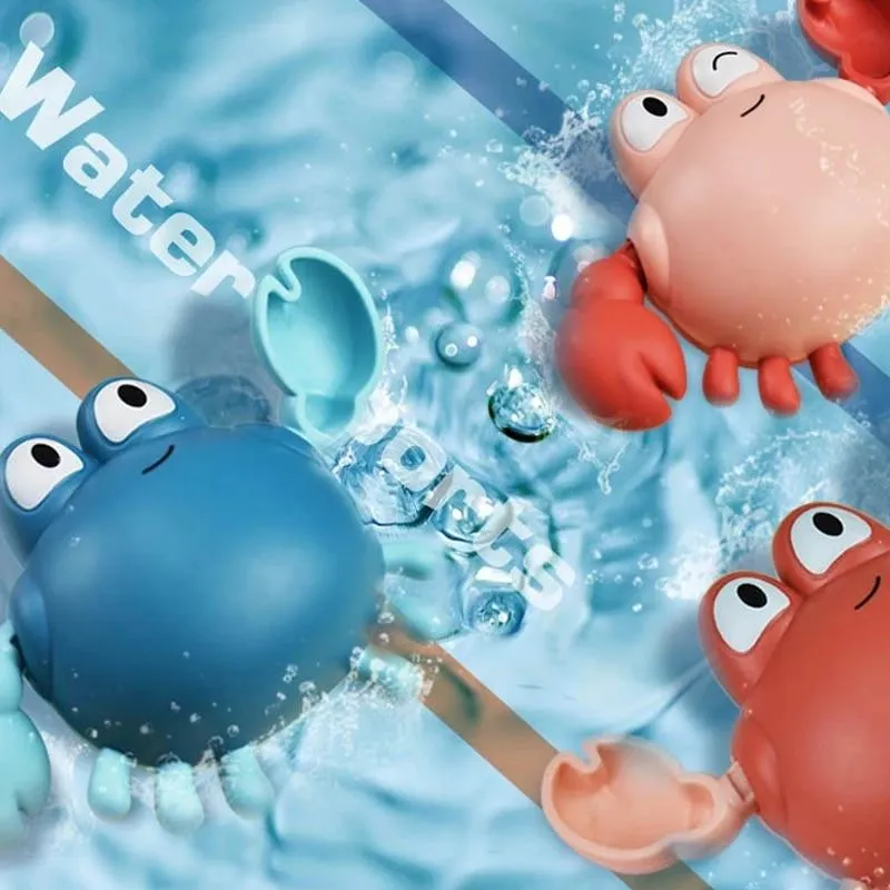 Baby Bath Toys Animal Cute Cartoon Tortoise Crab Classic Baby Water Toy Infant Swim Chain Clockwork Toy For Kid 2020 Newest