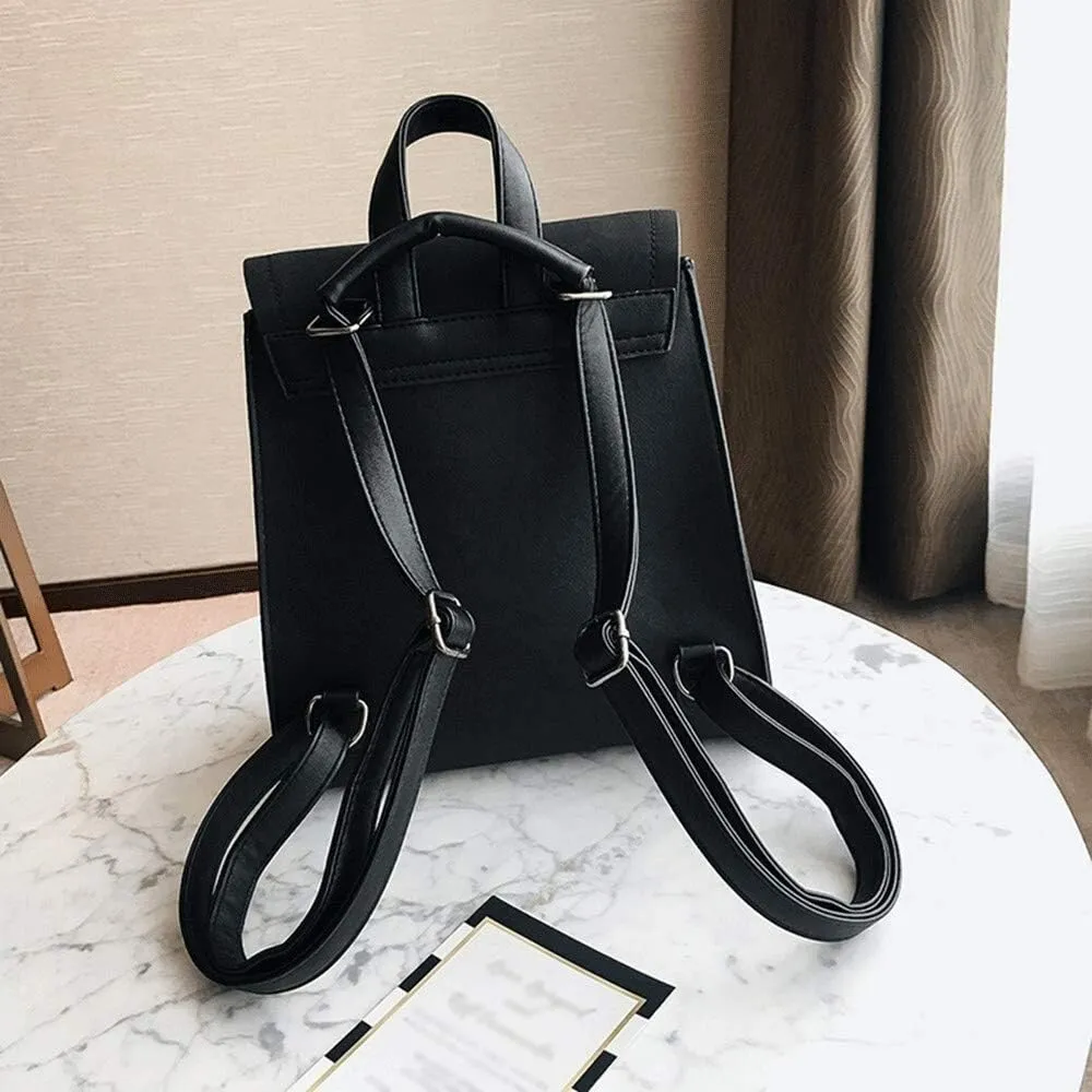 Backpack for women Fashion Girl Style Travel Shouder Bag Backpacks Female Bags Lady (Black)