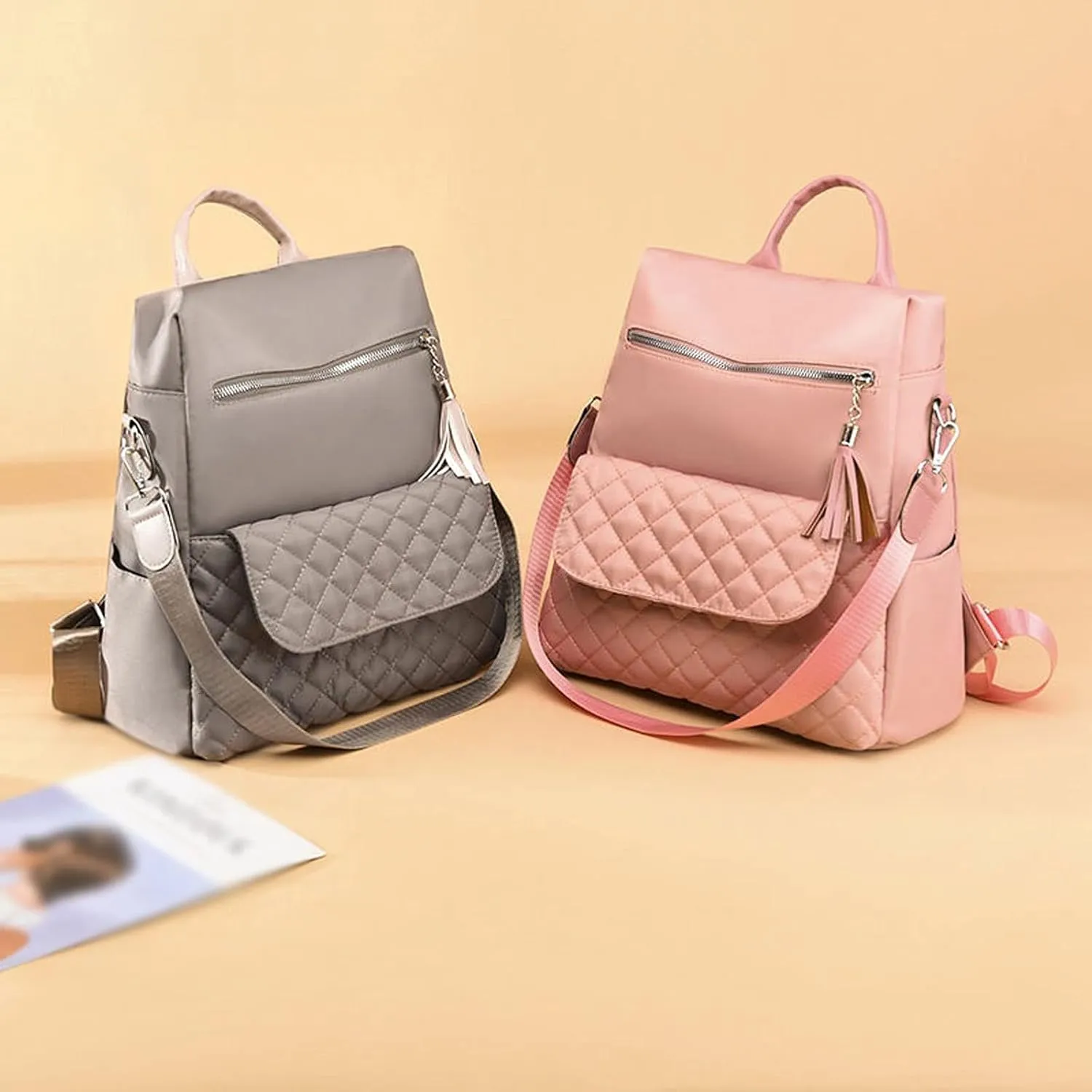 Backpack women Backpacks Large Capacity Female School Bag Casual Laptop For Ladies Bags (Pink)