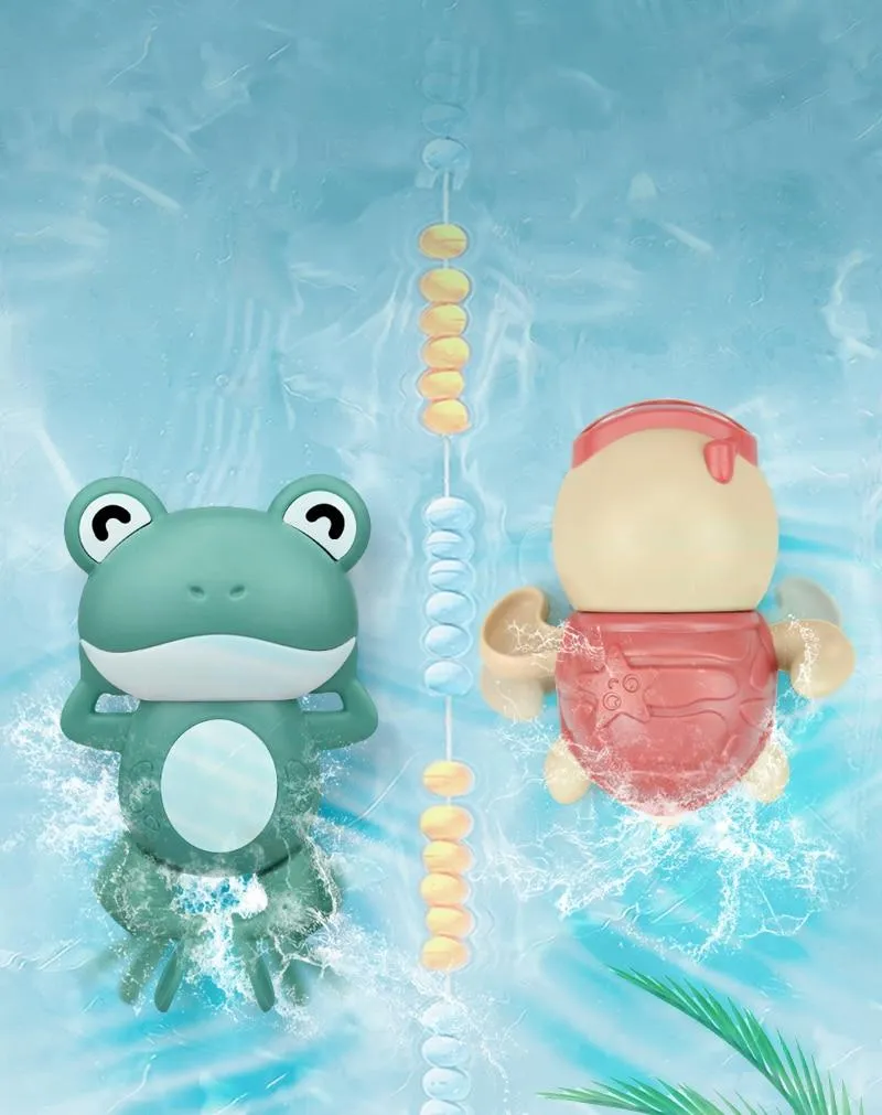 Bath Toys Baby Water Game Faucet Shower Rubber Duck Waterwheel Dabbling Water Spray Set For Kids Animals Bathroom Summer Toys