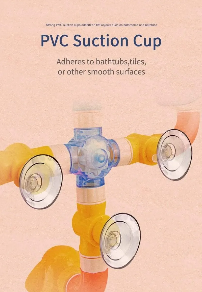 Bath Toys Baby Water Game Faucet Shower Rubber Duck Waterwheel Dabbling Water Spray Set For Kids Animals Bathroom Summer Toys