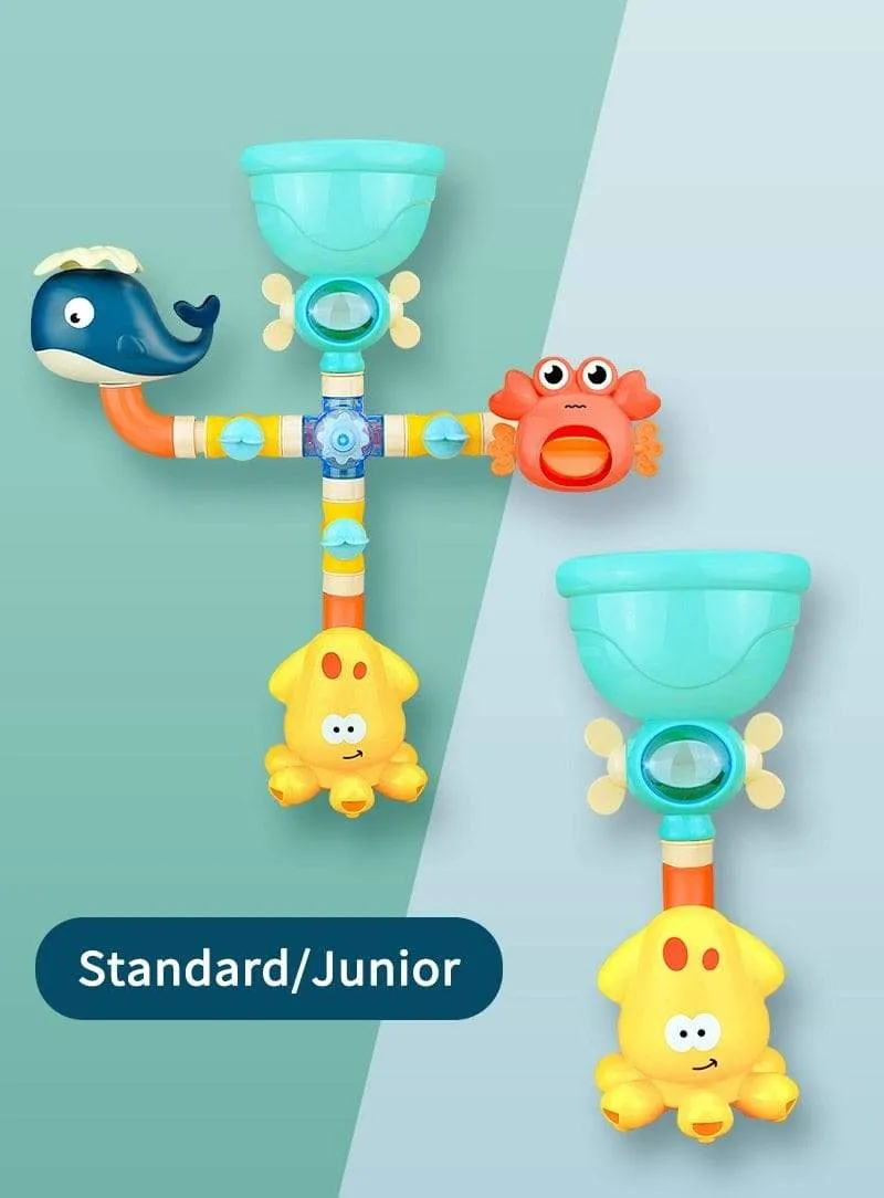 Bath Toys Baby Water Game Faucet Shower Rubber Duck Waterwheel Dabbling Water Spray Set For Kids Animals Bathroom Summer Toys