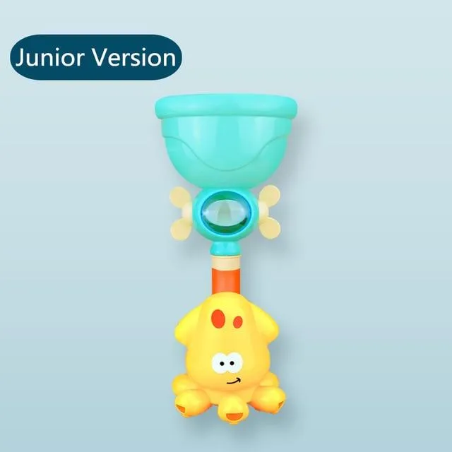 Bath Toys Baby Water Game Faucet Shower Rubber Duck Waterwheel Dabbling Water Spray Set For Kids Animals Bathroom Summer Toys