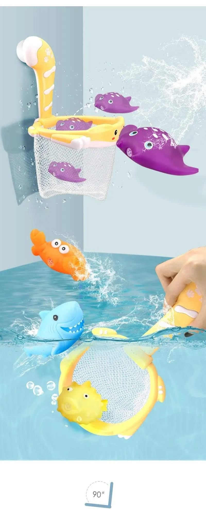 Bath Toys Baby Water Game Faucet Shower Rubber Duck Waterwheel Dabbling Water Spray Set For Kids Animals Bathroom Summer Toys