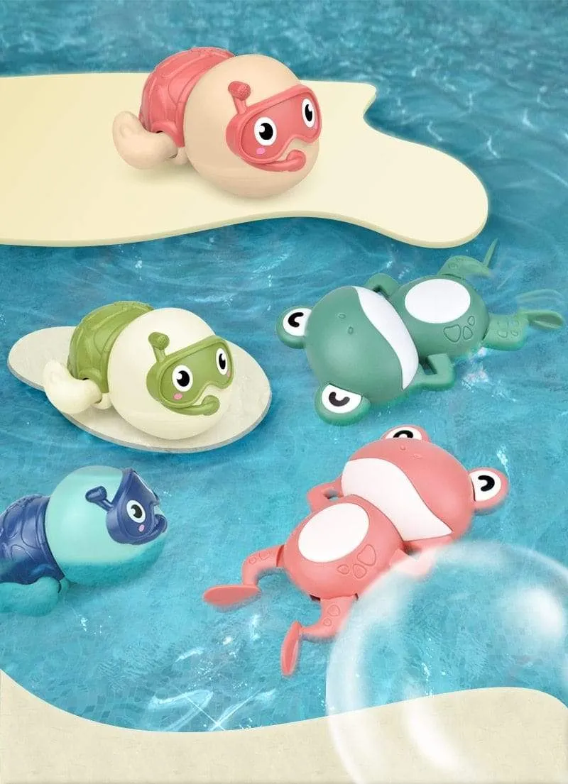Bath Toys Baby Water Game Faucet Shower Rubber Duck Waterwheel Dabbling Water Spray Set For Kids Animals Bathroom Summer Toys
