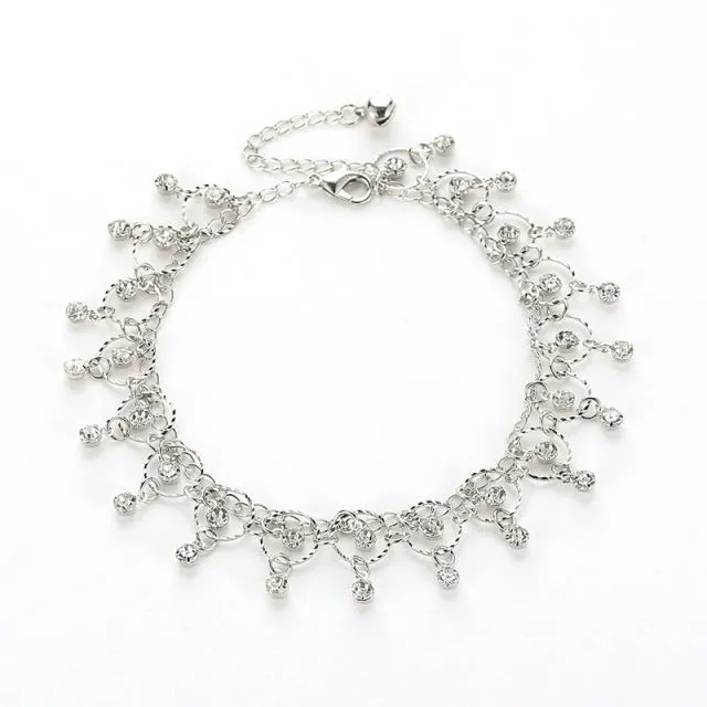 Beach Anklet Rhinestone Tassel Foot Leg Bracelet Women