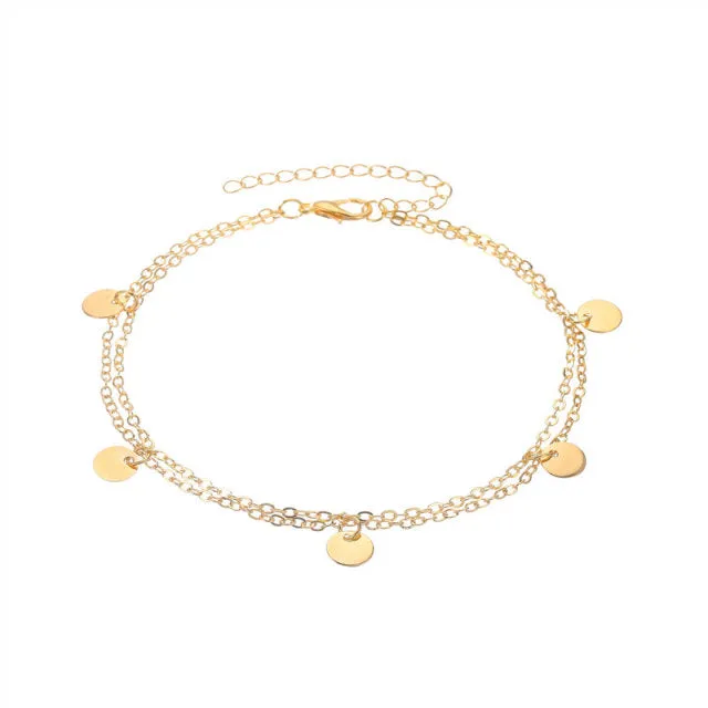 Beach Anklet Rhinestone Tassel Foot Leg Bracelet Women