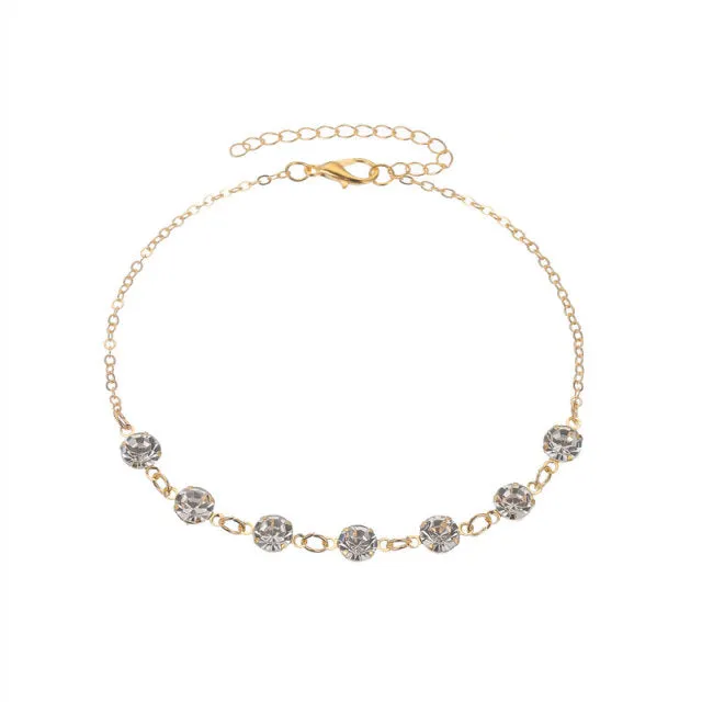 Beach Anklet Rhinestone Tassel Foot Leg Bracelet Women