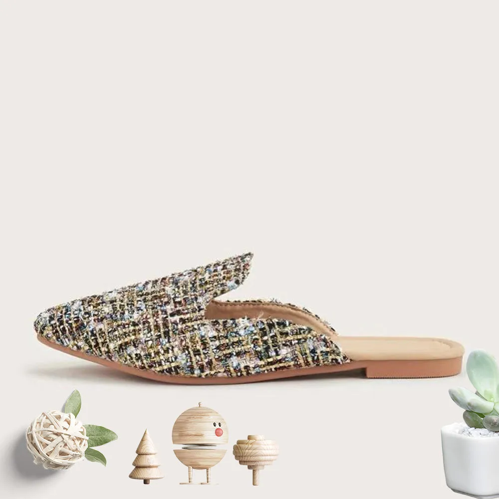 Beach Sandals Linen Slides