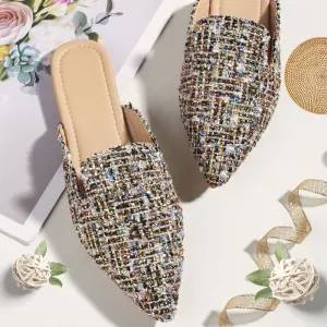 Beach Sandals Linen Slides