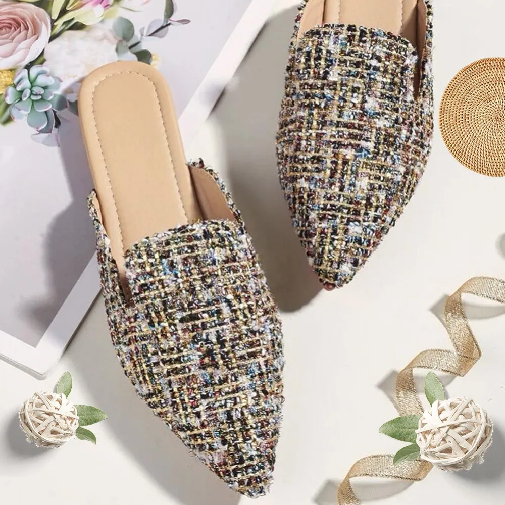 Beach Sandals Linen Slides