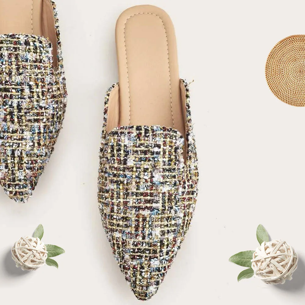 Beach Sandals Linen Slides