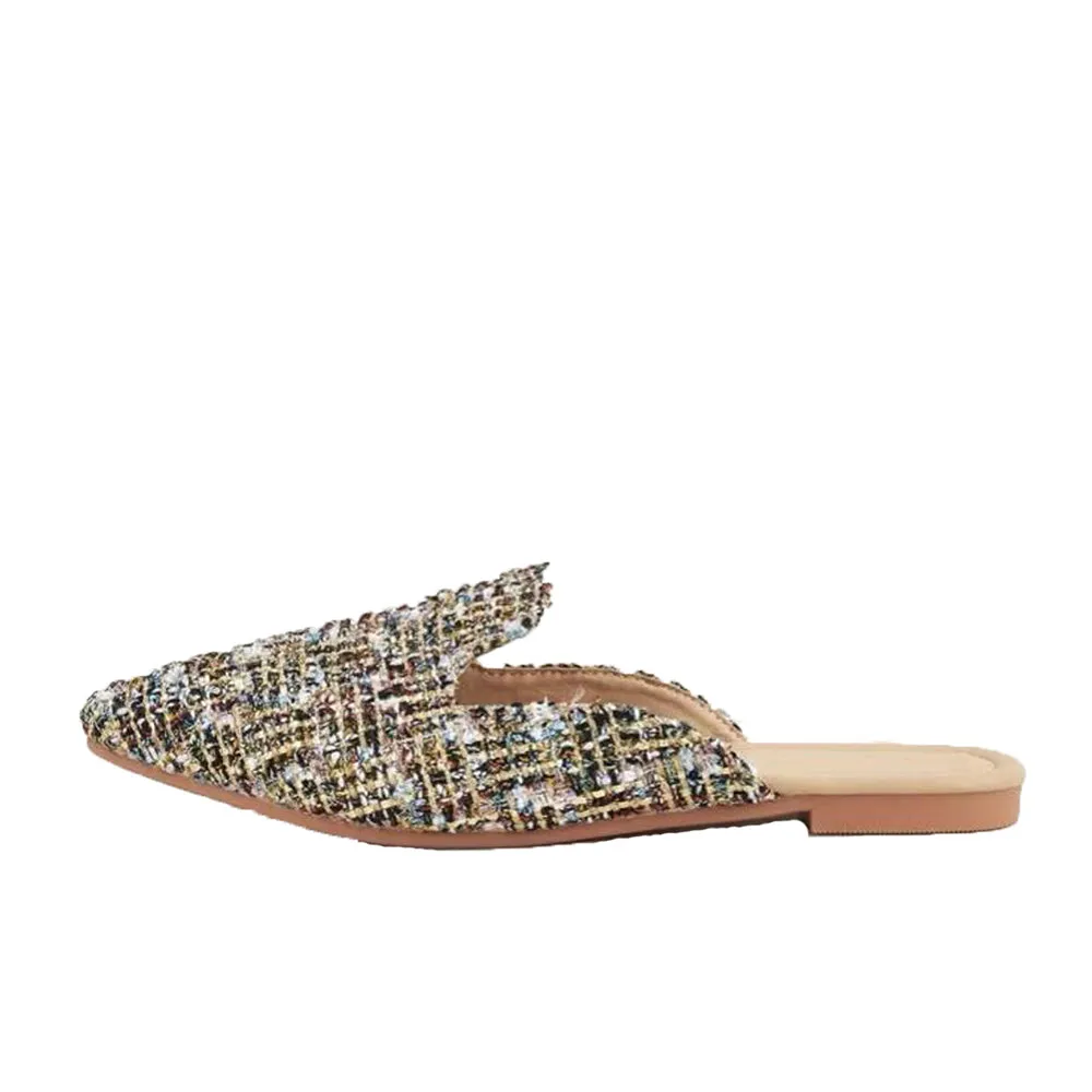 Beach Sandals Linen Slides