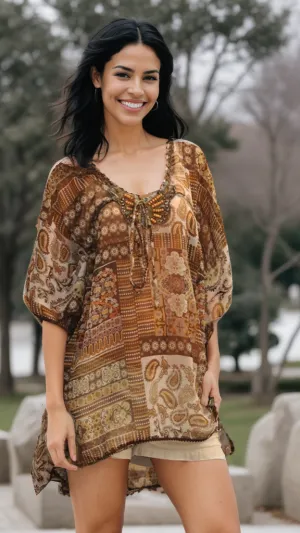 Beaded Kaftan to wear over a Swimsuit or Pair with Shorts for casual wear