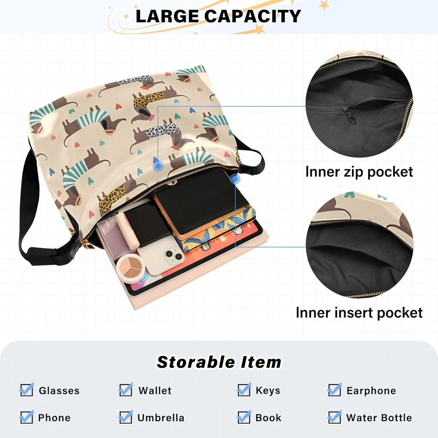 Bear Panda Polar Black White PU Leather Western Purse Hobo Large Crossbody Bags Floral Animal Print Women Bag