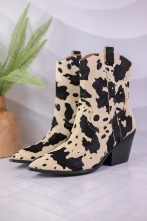 Black & White Faux Cow Hide Corky Boots FINAL SALE