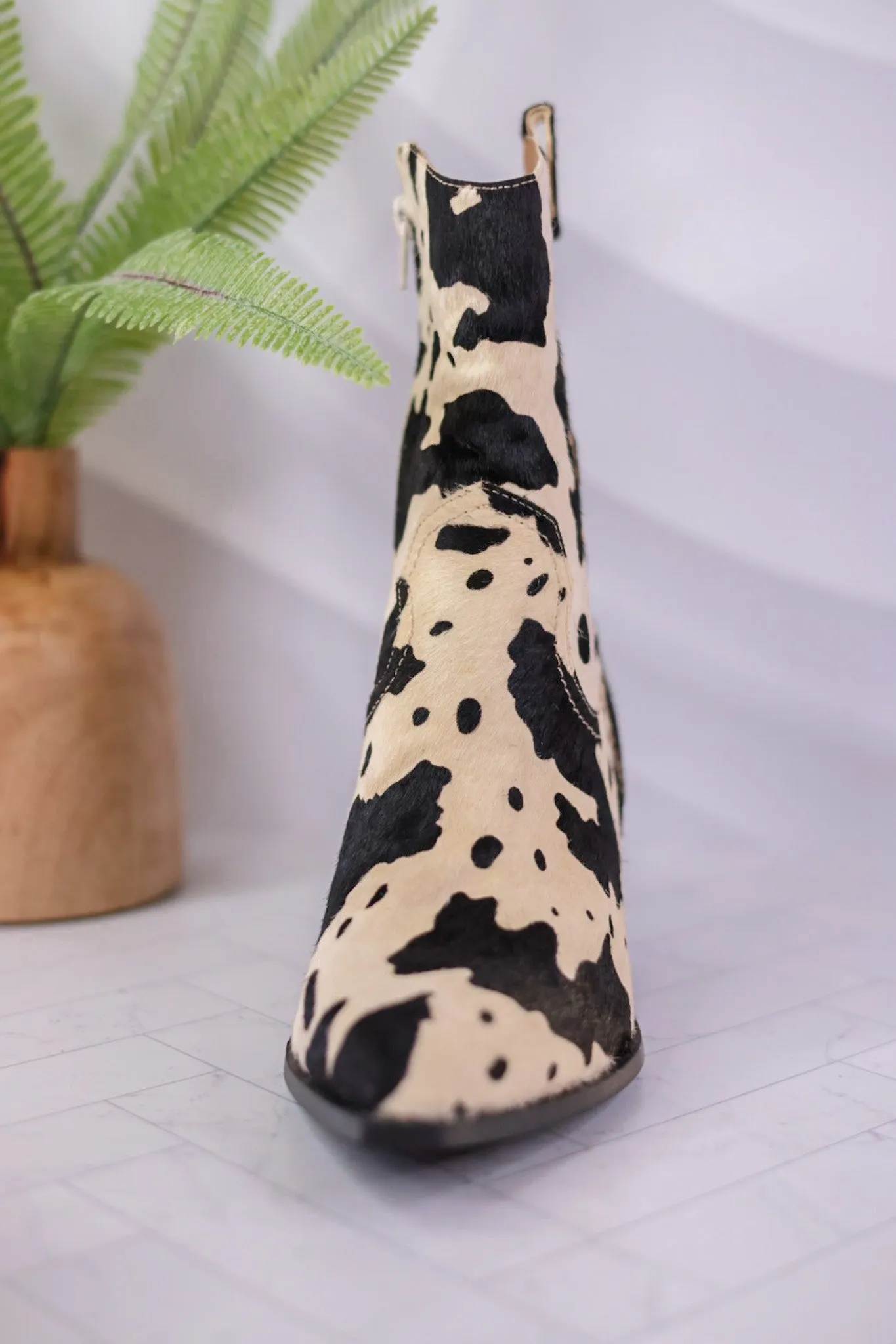 Black & White Faux Cow Hide Corky Boots FINAL SALE