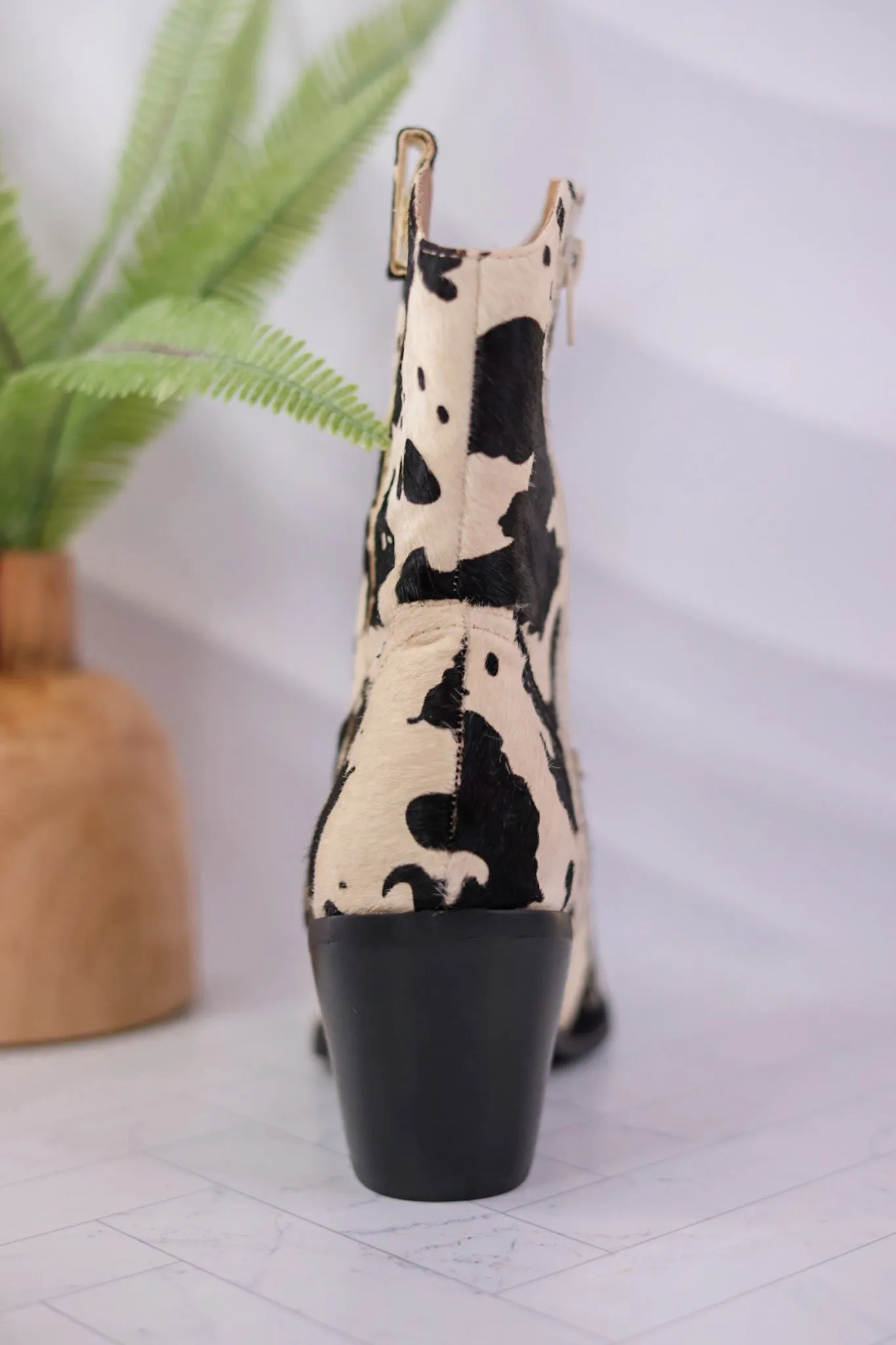 Black & White Faux Cow Hide Corky Boots FINAL SALE
