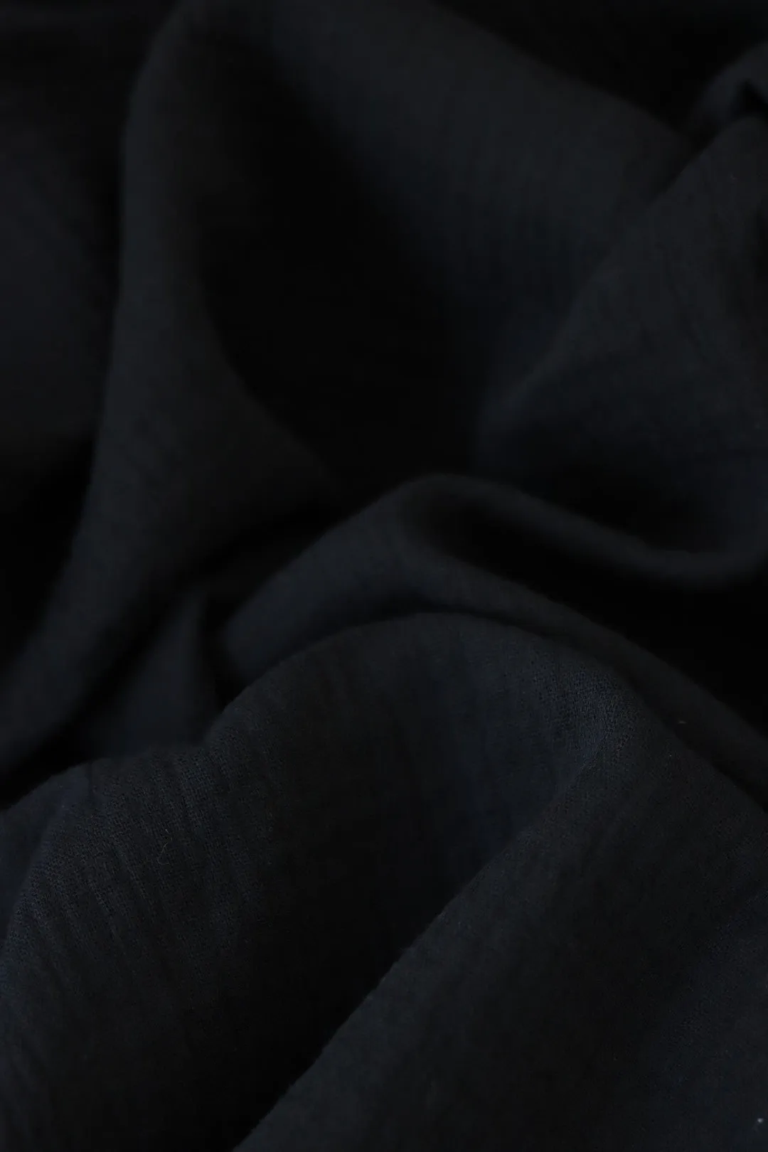 Black Cotton Double Gauze