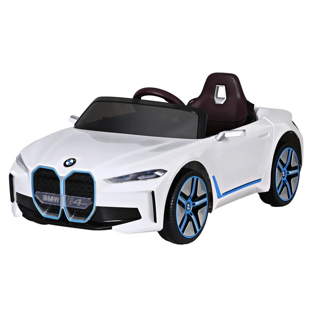 BMW I4 Ride On Car 12V 2-Motor Remote Kids Toy, White - BMW