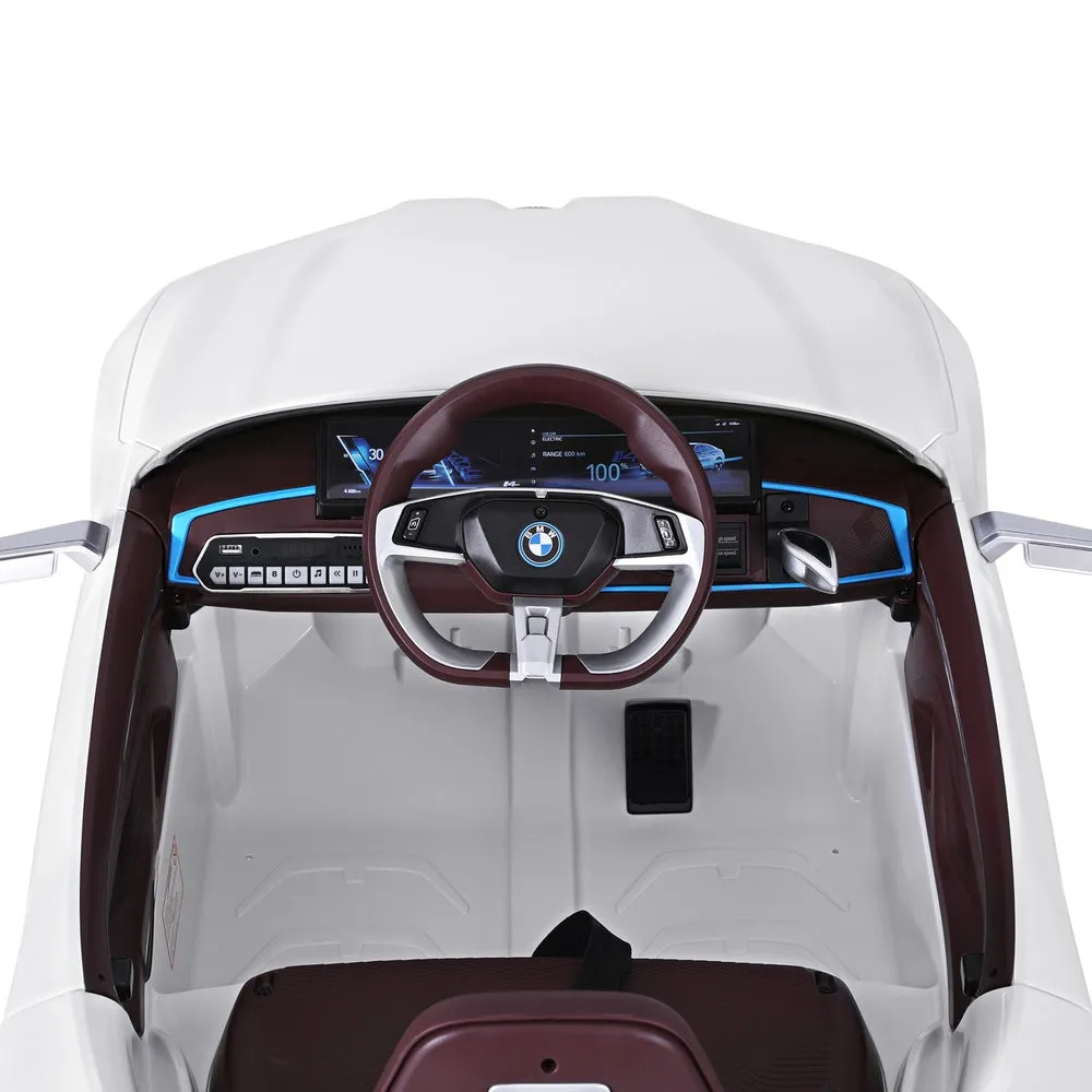 BMW I4 Ride On Car 12V 2-Motor Remote Kids Toy, White - BMW