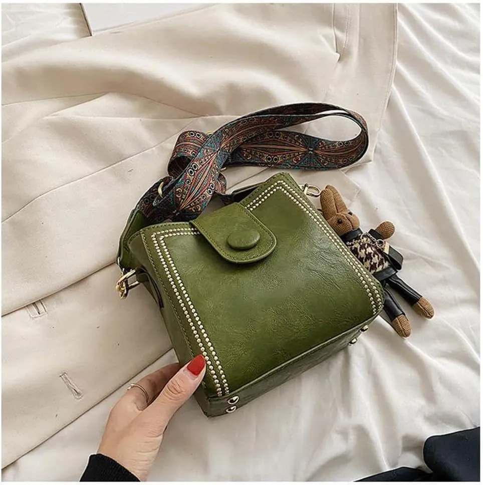 Bootara Bucket Bag, Bootara Women's Vintage Bunny Charm Bucket Bag  Convertible Shoulder Crossbody, Spacious Travel Tote