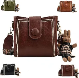 Bootara Bucket Bag - Bootara Women'S Vintage Bunny Charm Bucket Bag, Convertible Shoulder/Crossbody, Spacious Travel Tote