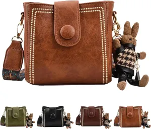 Bootara Bucket Bag, Vintage Retro Small Water Bucket Bag, with Adjustable Wider Shoulder Strap, Spacious Travel Tote,