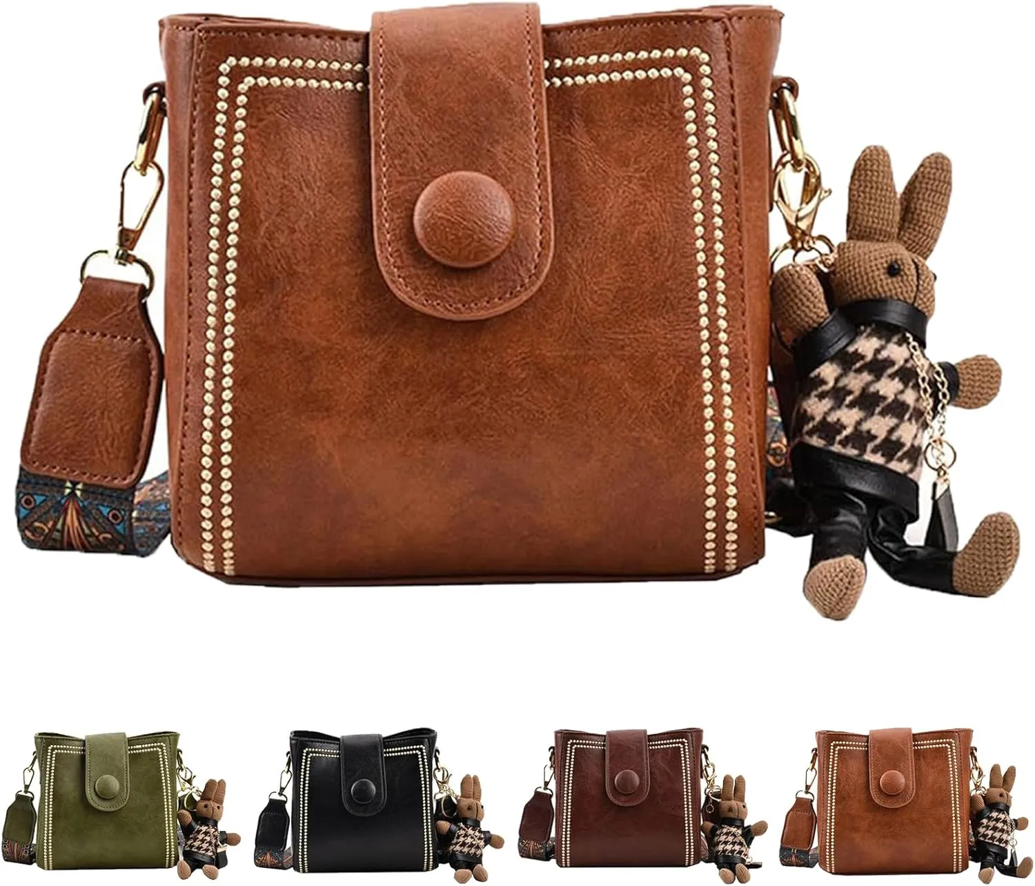 Bootara Bucket Bag, Vintage Retro Small Water Bucket Bag, with Adjustable Wider Shoulder Strap, Spacious Travel Tote,