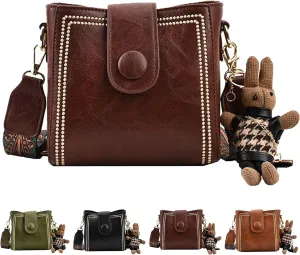 Bootara Bucket Bag, Vintage Retro Small Water Bucket Bag, with Adjustable Wider Shoulder Strap, Spacious Travel Tote,