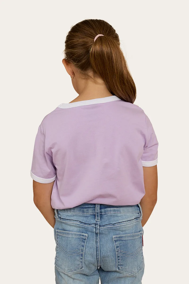 Boots and Bling Kids Ringer T-Shirt - Lavender