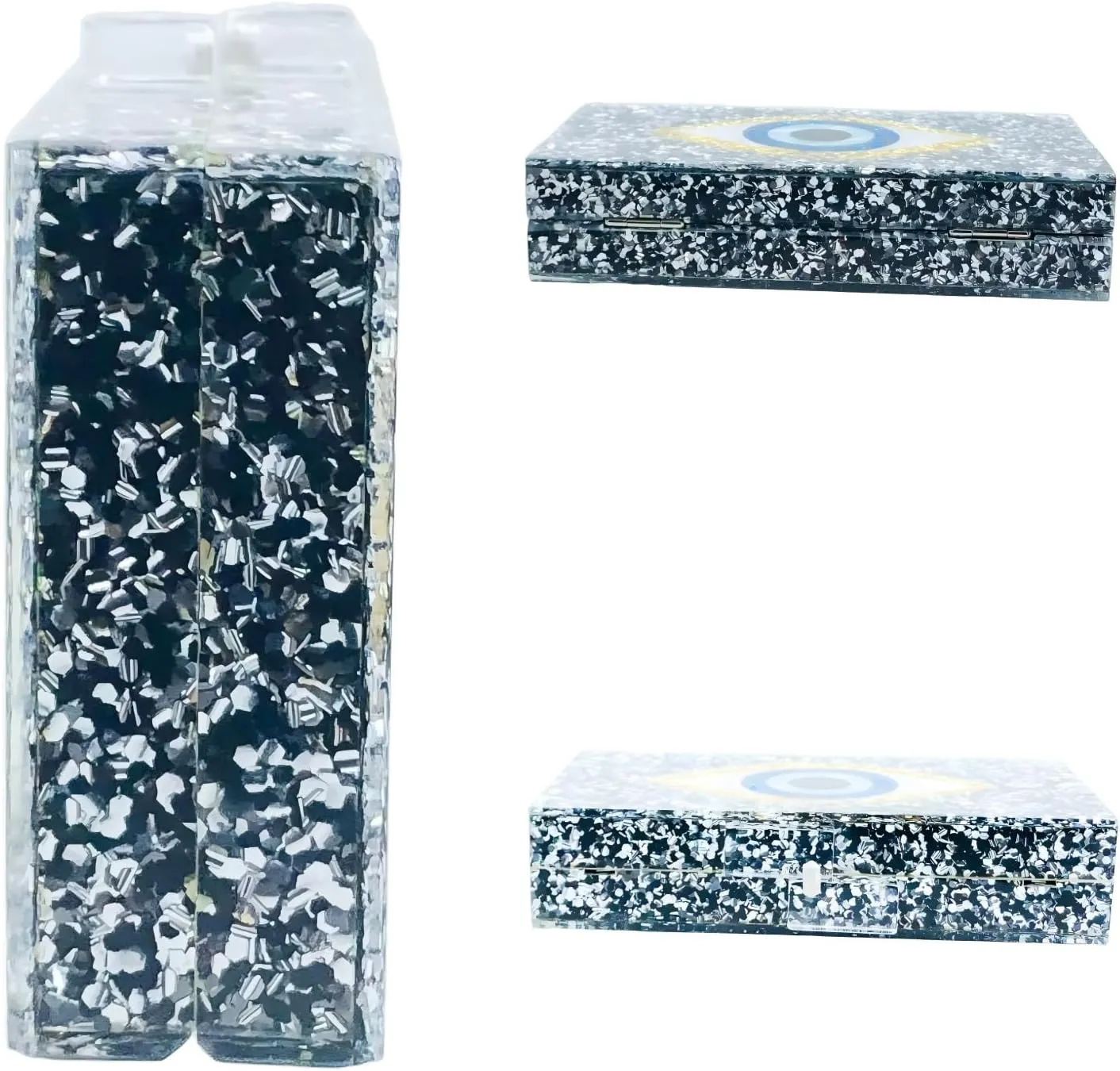 Boutique De FGG Acrylic Clutch Purses for Women Evening Handbags Chain Shoulder Bag Party Prom Luxury Marble Clutches,Mini