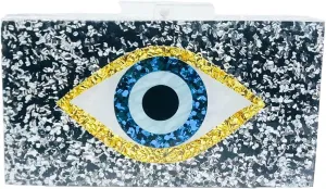 Boutique De FGG Acrylic Clutch Purses for Women Evening Handbags Chain Shoulder Bag Party Prom Luxury Marble Clutches,Mini
