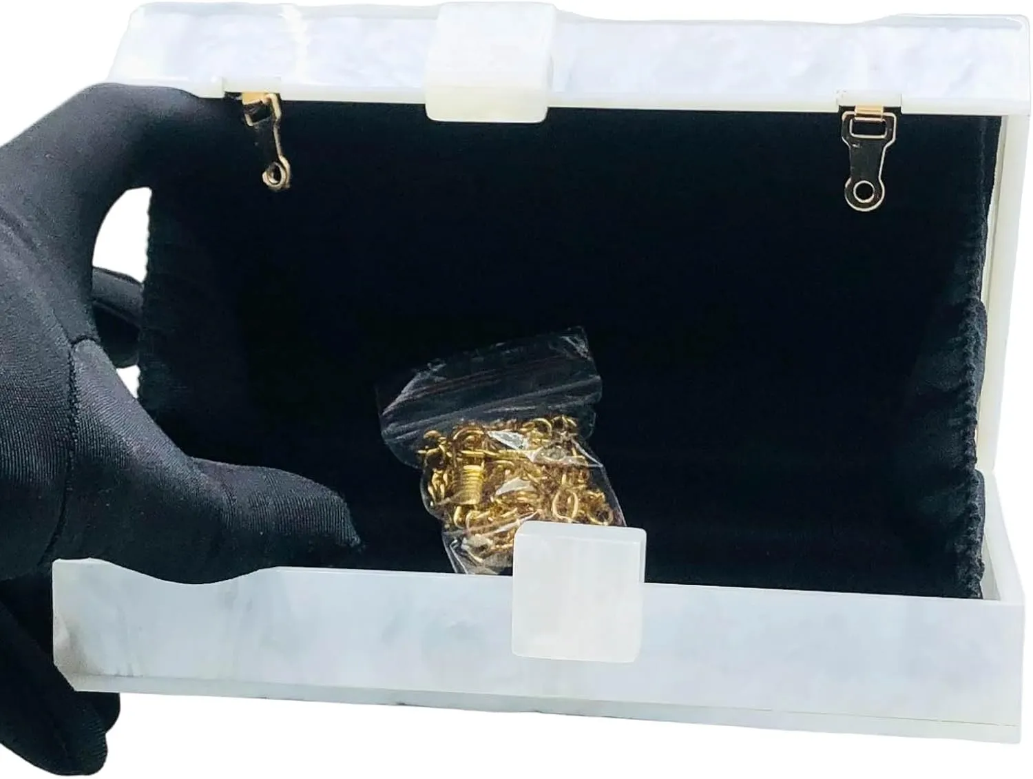 Boutique De FGG Acrylic Clutch Purses for Women Evening Handbags Chain Shoulder Bag Party Prom Luxury Marble Clutches,Mini