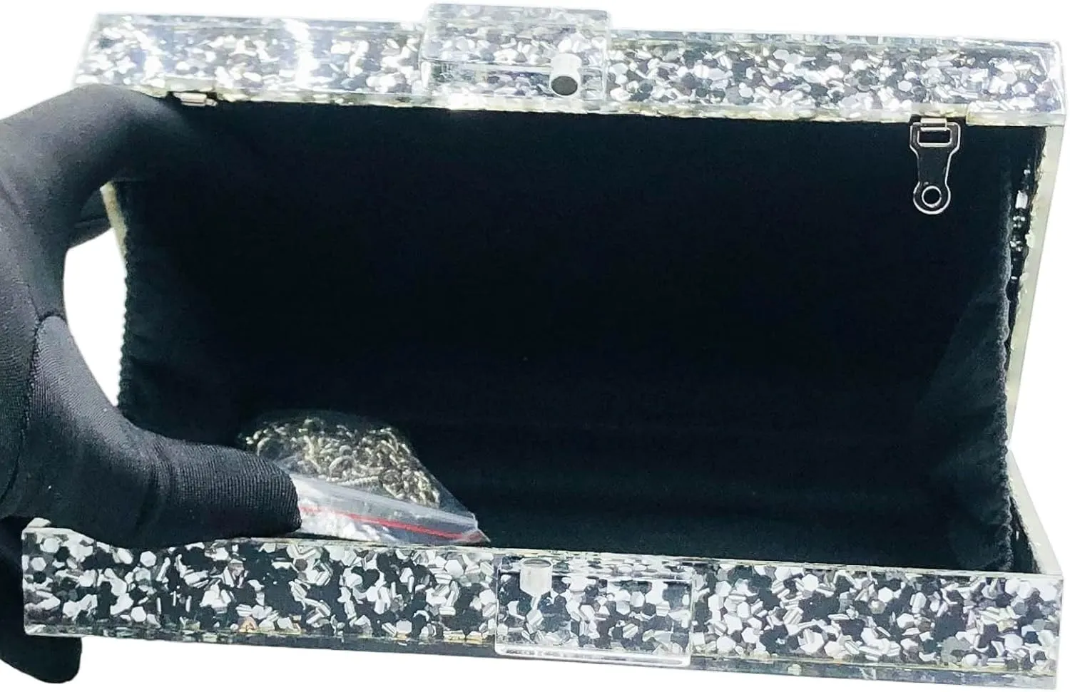 Boutique De FGG Acrylic Clutch Purses for Women Evening Handbags Chain Shoulder Bag Party Prom Luxury Marble Clutches,Mini