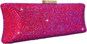 Boutique De FGG Long Evening Bags and Clutches for Women Formal Party Rhinestone Handbags Wedding Crystal Clutch Purse,Mini