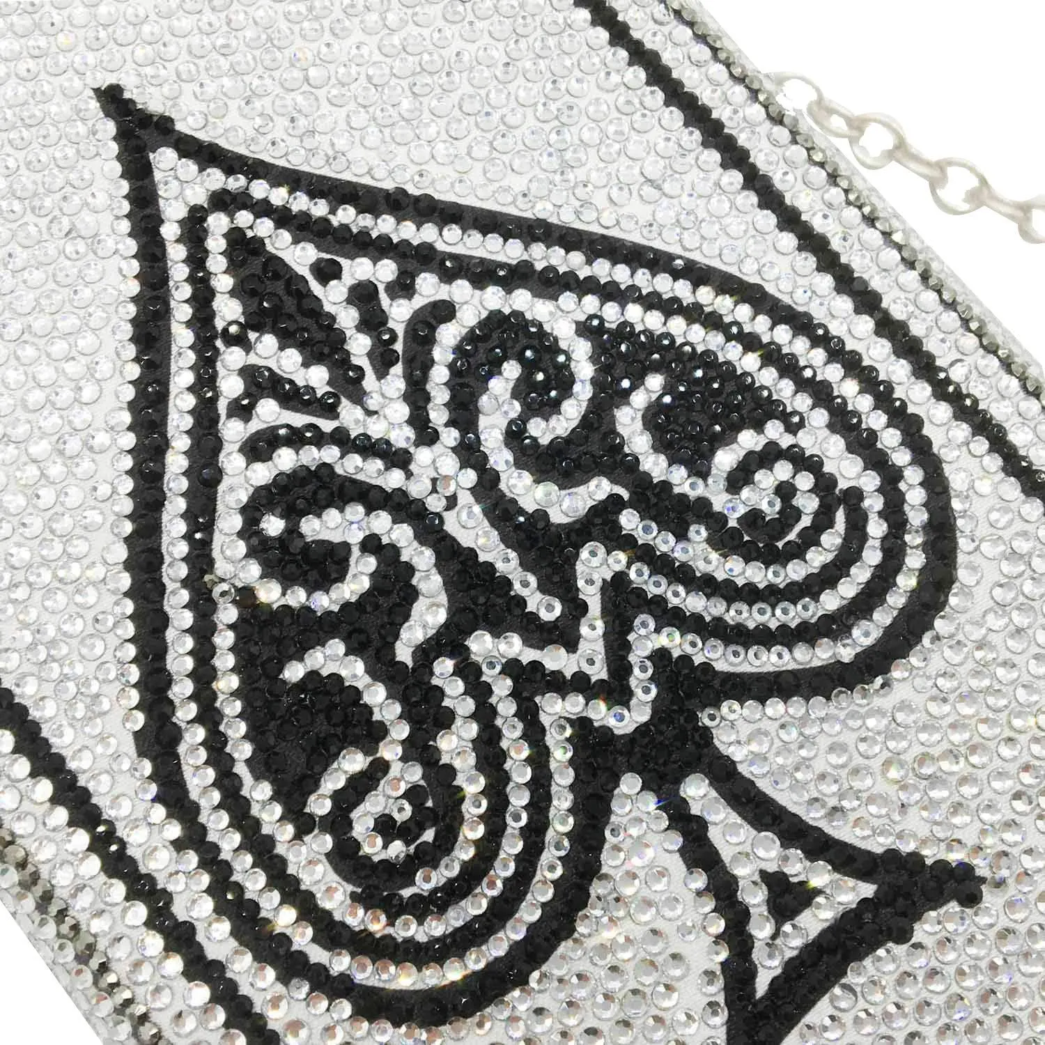 Boutique De FGG Poker Card Rhinestone Handbags Evening Bags and Clutches Women Crystal Clutch Purse for Party Casino, Mini