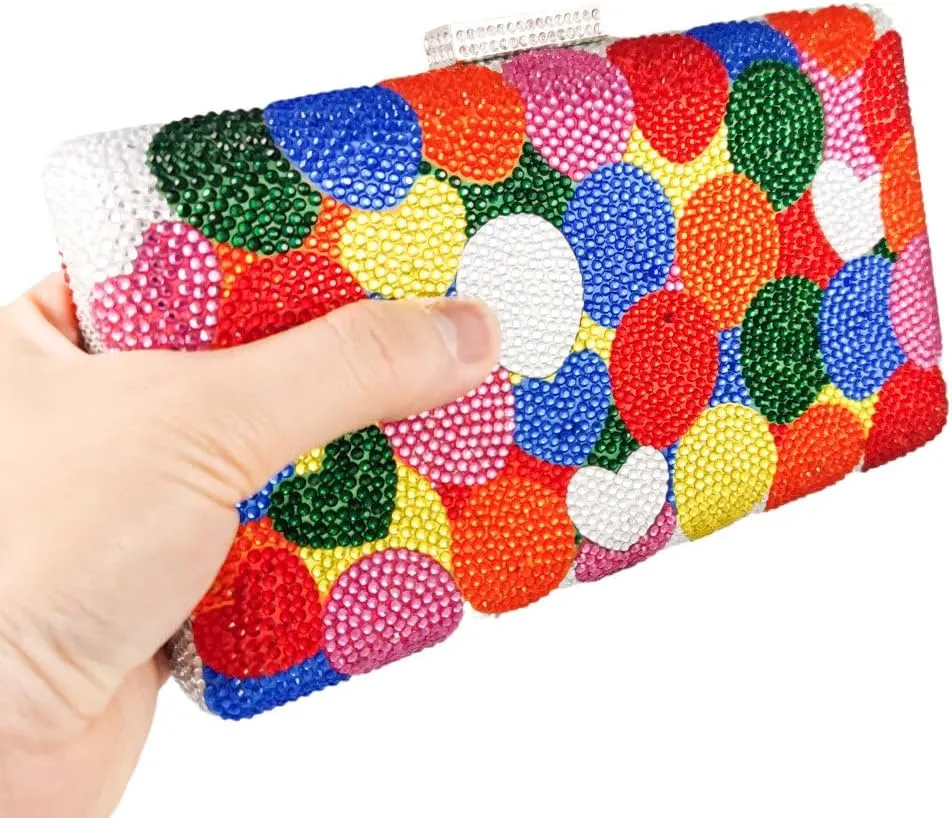 Boutique De FGG Retro Crystal Clutch Purses for Women Luxury Rhinestone Evening Bag Novelty Formal Party Clutch Handbag,Mini