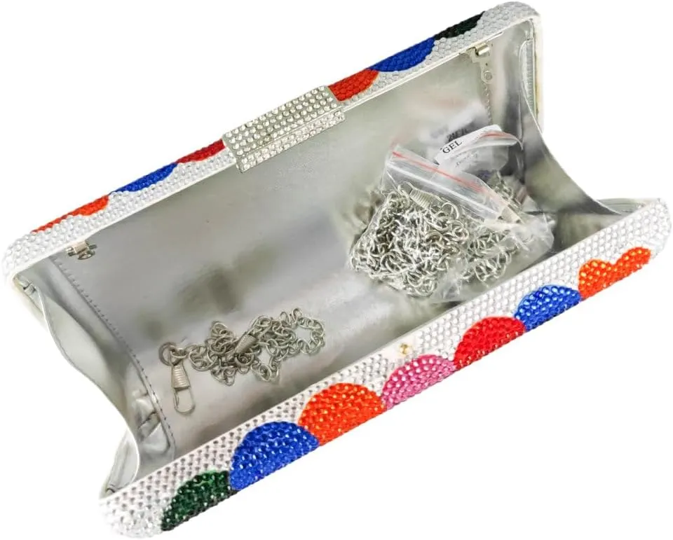 Boutique De FGG Retro Crystal Clutch Purses for Women Luxury Rhinestone Evening Bag Novelty Formal Party Clutch Handbag,Mini