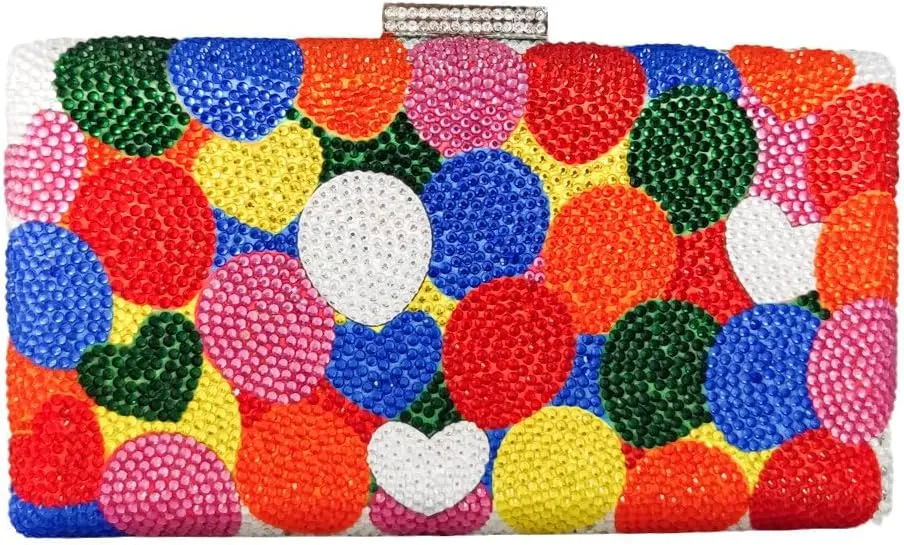 Boutique De FGG Retro Crystal Clutch Purses for Women Luxury Rhinestone Evening Bag Novelty Formal Party Clutch Handbag,Mini