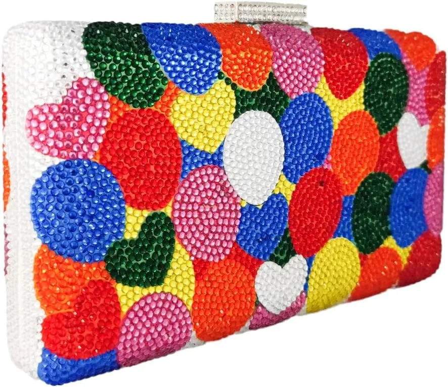 Boutique De FGG Retro Crystal Clutch Purses for Women Luxury Rhinestone Evening Bag Novelty Formal Party Clutch Handbag,Mini