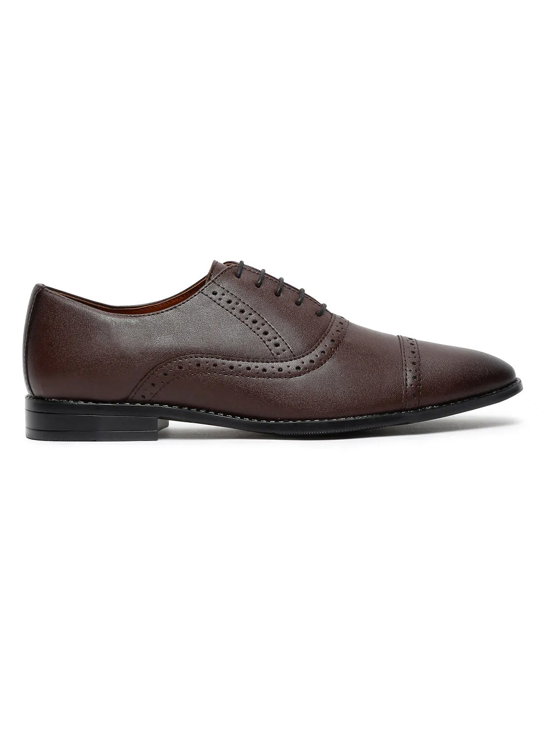 Brunette Brown Oxford Style Comfortable Formal Laceup Shoes