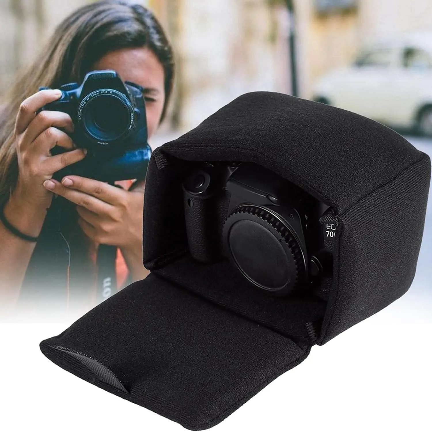Camera Bag, Shockproof DSLR Camera Bag Insert, Velvet Material Camera Case Bag, Versatile Bag OrganizerAccessory, for All Backpacks, Laptop Bags and Trolleys