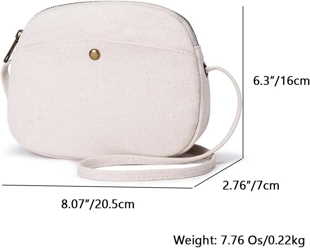 Canvas Round Crossbody Bag for Women Adjustable Length Fashionable and Spacious Women Crossbody Bags