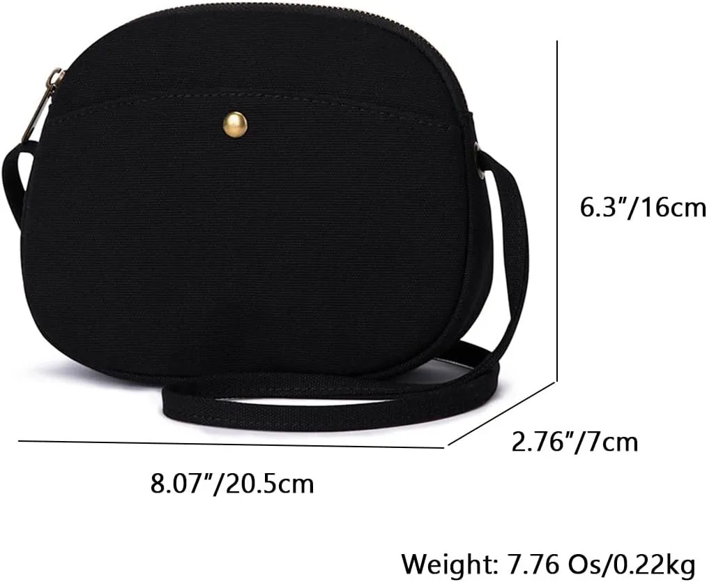 Canvas Round Crossbody Bag for Women Adjustable Length Fashionable and Spacious Women Crossbody Bags